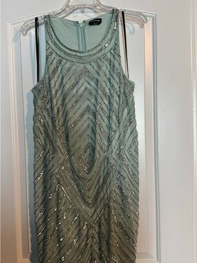 bebe Mint Green Beaded Mini Dress